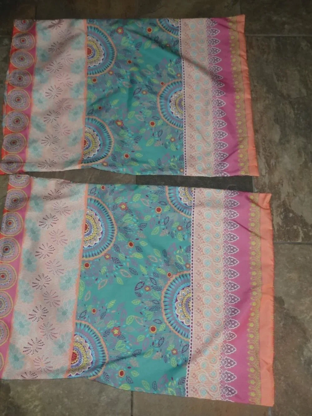 2-Wake In Cloud Bohemian standard pillowcase/sham Turqoise Coral Boho Chic